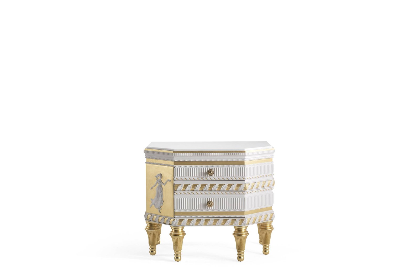 PORTLAND night table &ndash; Transform your space with luxury Made in Italy classic night storage units of Oro Bianco collection.